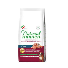 Natural Trainer Medium & Maxi Sensitive No Grain Trucha y Patatas pienso para perros