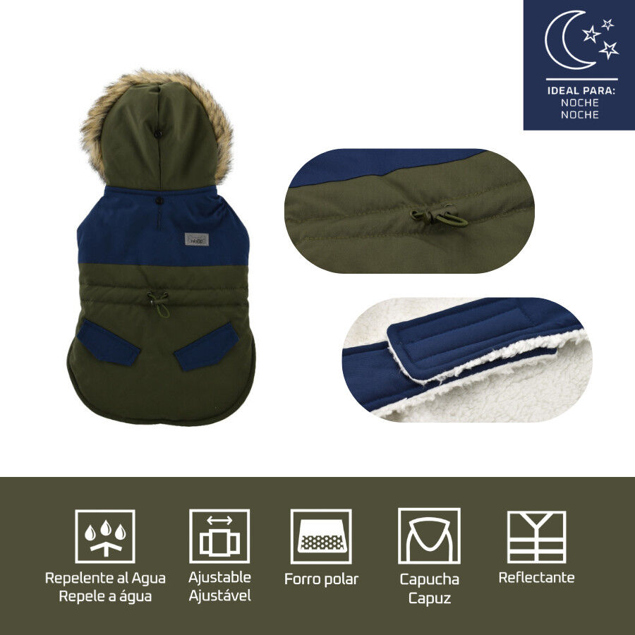 Outech Abrigo Impermeable Verde con Bolsillo para perros thumbnail