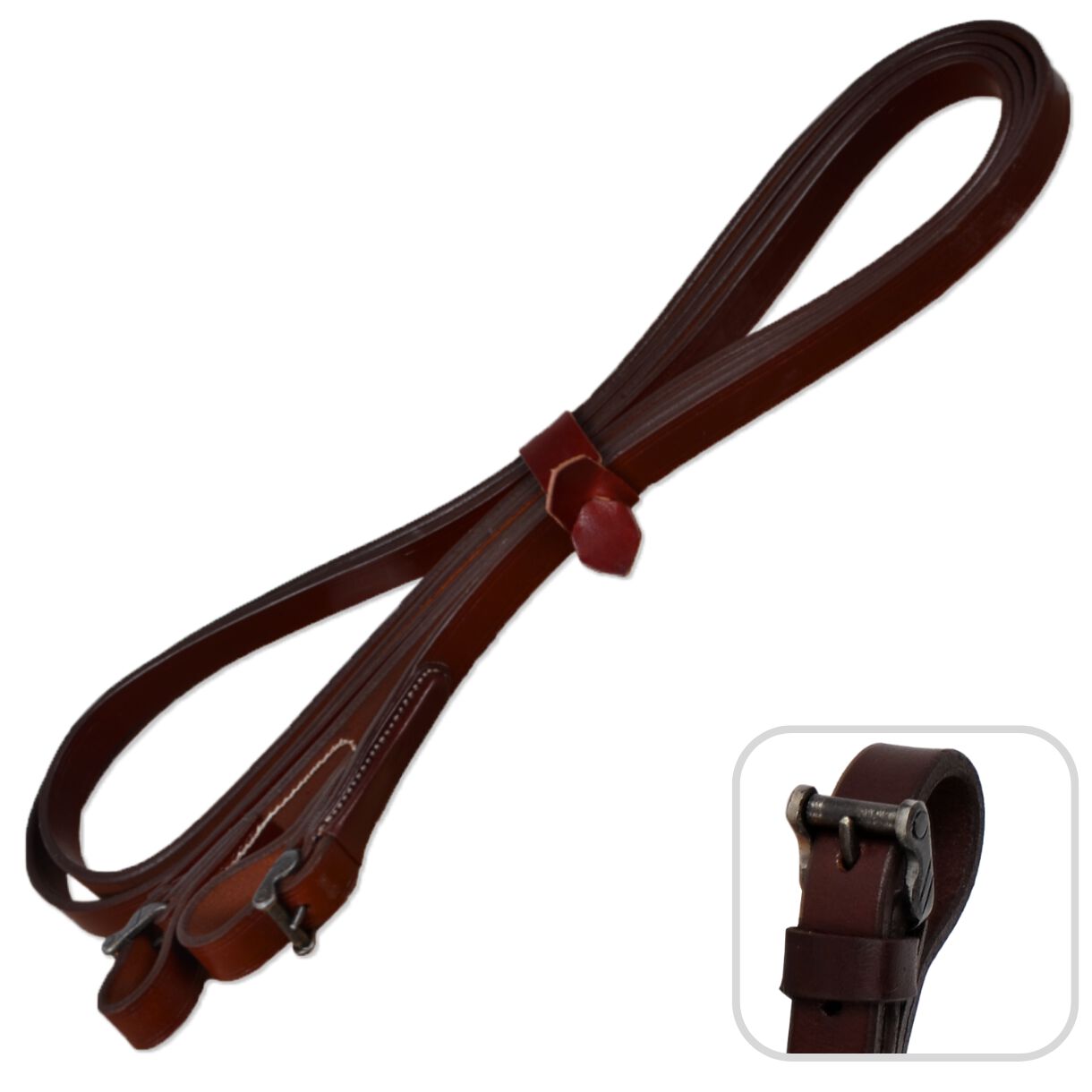 Falsa rienda vaquera con fundones | Hebillas fragua | Equipamiento para el caballo | Producto de Guarnicioner&iacute;a | Tradici&oacute;n artesana | Color Cereza | Los Nietos, , large Imagen numero 1