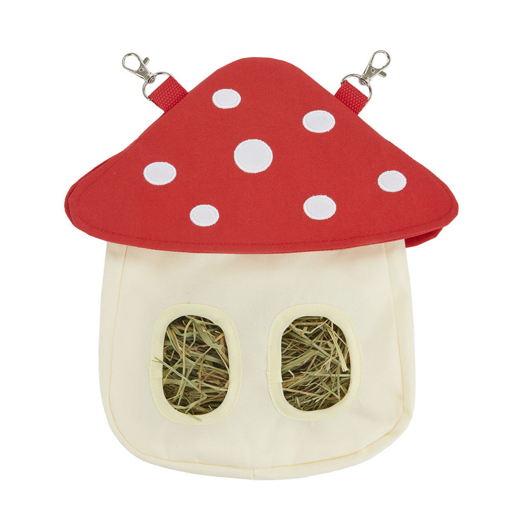 Balvi Bolsa heno Mushroom Comedero de tela con dise&ntilde;o de seta para peque&ntilde;os roedores Poli&eacute;ster, , large Imagen numero 1