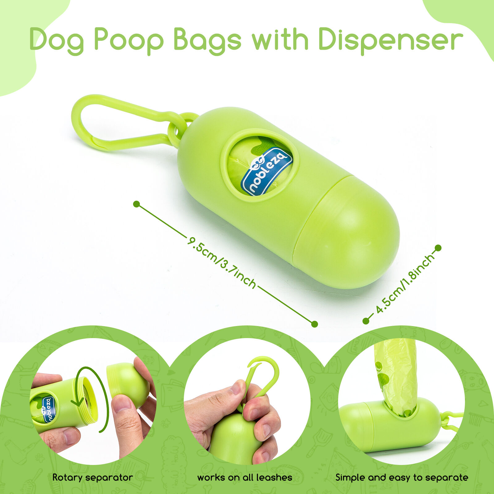 Nobleza Bolsas Biodegradables extragruesas con dispensador para cacas de perro thumbnail