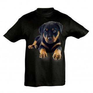 Camiseta para niños estampado de cachorro rottweiler