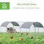 PawHut Gallinero para Exterior Grande de Acero Galvanizado 280x760x197 cm Jaula de Aves Cubierta de Tela Oxford Impermeable y Resistente a los Rayos UV para Patio Plata, , large indicador imagen numero 5