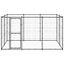 Vidaxl perrera de acero con puerta de bisagra negra para perros, , large indicador imagen numero 6