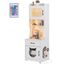 COSTWAY Mueble Arenero Gatos Alto con Luz LED, Armario Arenero para Gatos con Estantes, Estaci&oacute;n de Carga, Caj&oacute;n, 20 Modos de Luz, Control Remoto, Mueble Auxiliar para Gato, 50x45x152cm, Blanco, , large indicador imagen numero 1