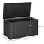 Outsunny Baúl de Almacenamiento Exterior 366L Arcón para Jardín de Plástico de Doble Pared con Ruedas y Asas para Terraza Patio Carga 100 kg 122,4x62x64,5 cm Negro, , large indicador imagen numero 3