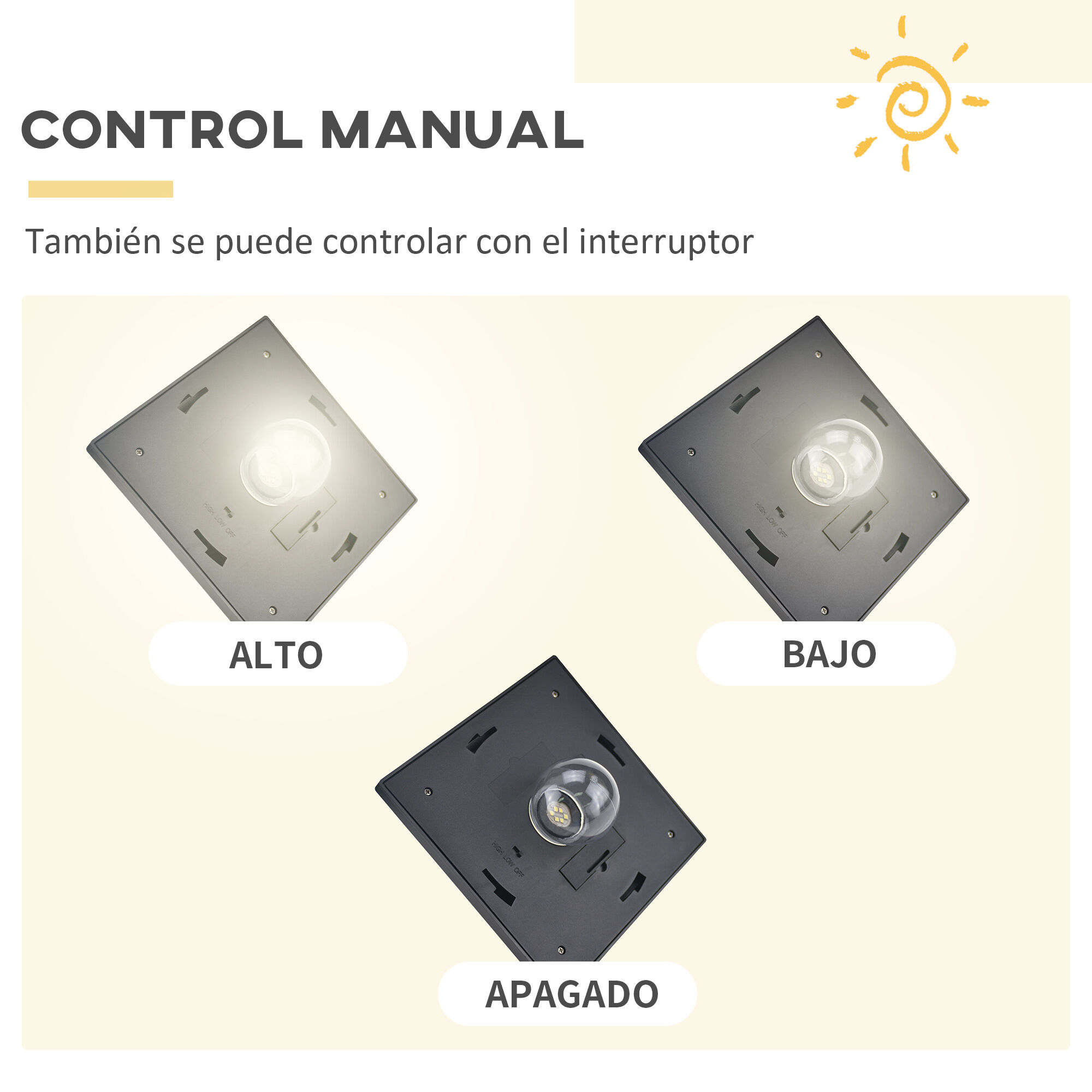 Outsunny Farolas Solares Negro thumbnail