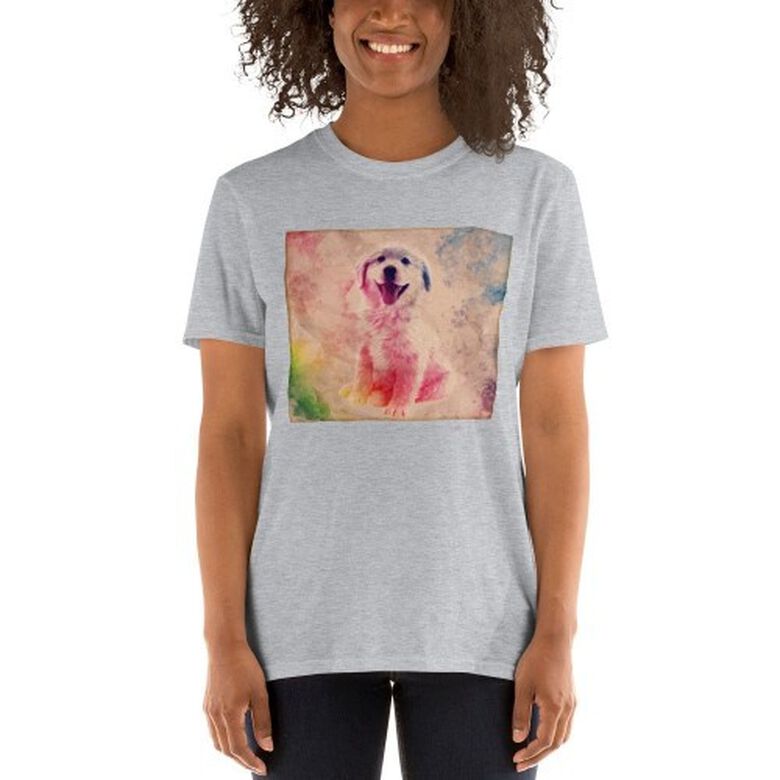 Mascochula camiseta mujer lienzo personalizada con tu mascota gris thumbnail