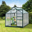 Outsunny Invernadero de Jardín 2x2,5 m Policarbonato y Aluminio Vivero Casero con Tragaluz Protección UV30 y Base 4,79 m² para Macetas Cultivo Plantas Flores Transparente, , large indicador imagen numero 2