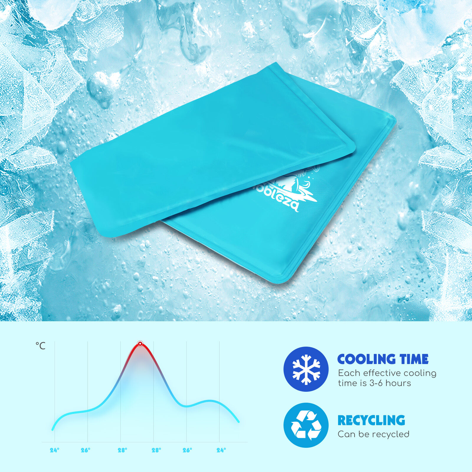 Nobleza Alfombra Refrescante para Perros Gatos, Auto Refrigerante No t&oacute;xico. Alfombra de Gel Activada por Presi&oacute;n para Perros Gatos, , large Imagen numero 3