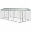 vidaXL Perrera de exterior grande plateada para perros, , large indicador imagen numero 1