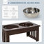 PawHut Comedero Elevado para Perros con Soporte y 2 Cuencos Extraíbles de Acero Inoxidable Alimentador para Mascotas Alimento y Agua 44x24x15 cm Marrón, , large indicador imagen numero 5