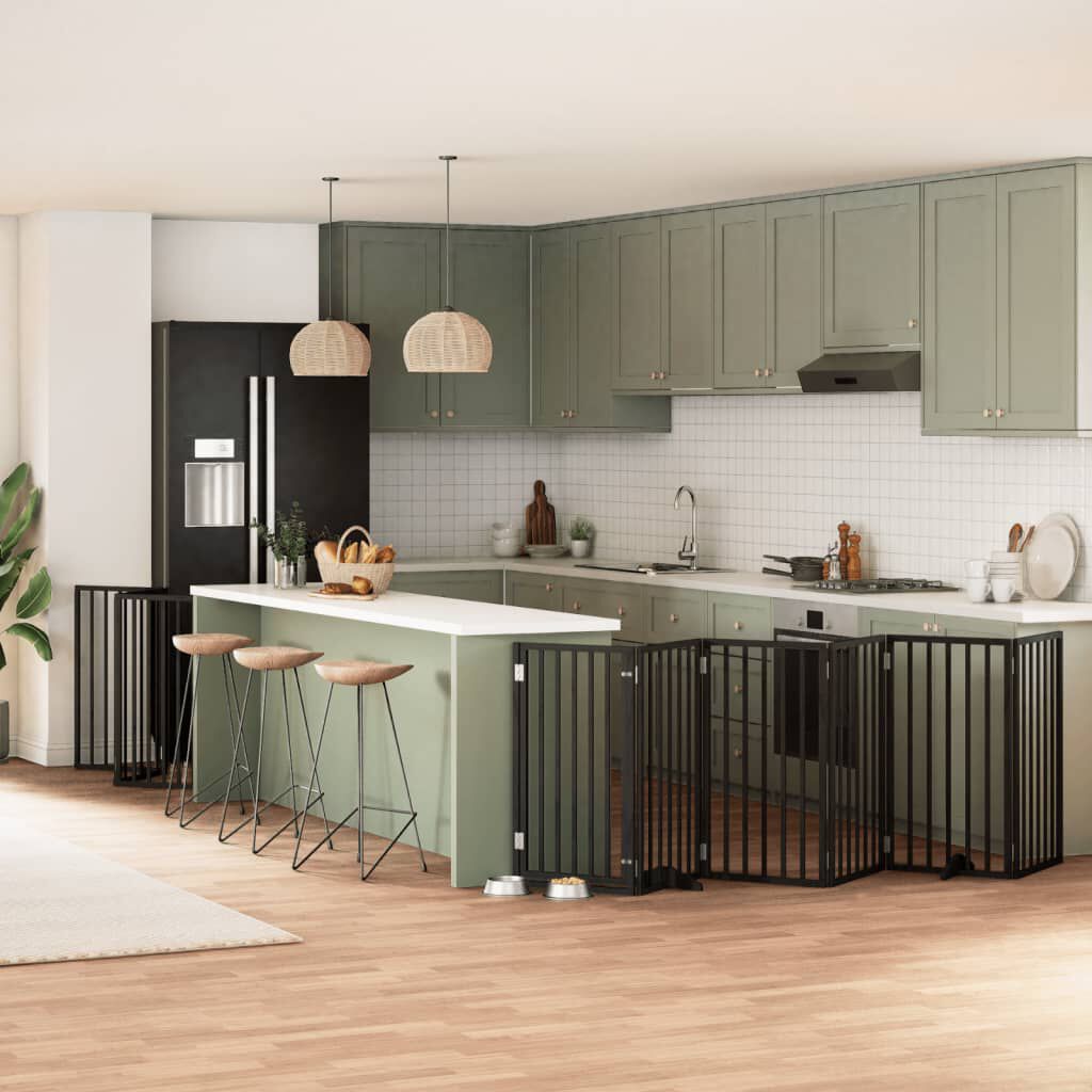 Vidaxl Puerta para Perros Plegable Paneles Puerta para Mascotas Madera de Álamo thumbnail