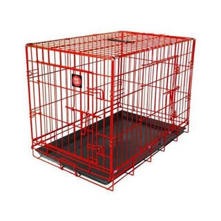 Jaula de dos puertas para perros color Rojo