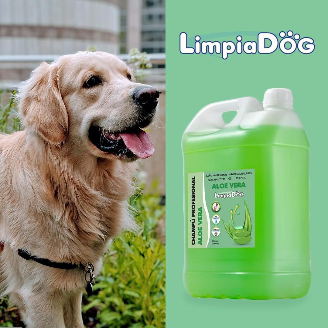 LIMPIADOG Champu para Perros hidratante Aloe Vera, para Todas Las Razas y Edades, Aroma Fresco y Natural 5 Litros, , large Imagen numero 4