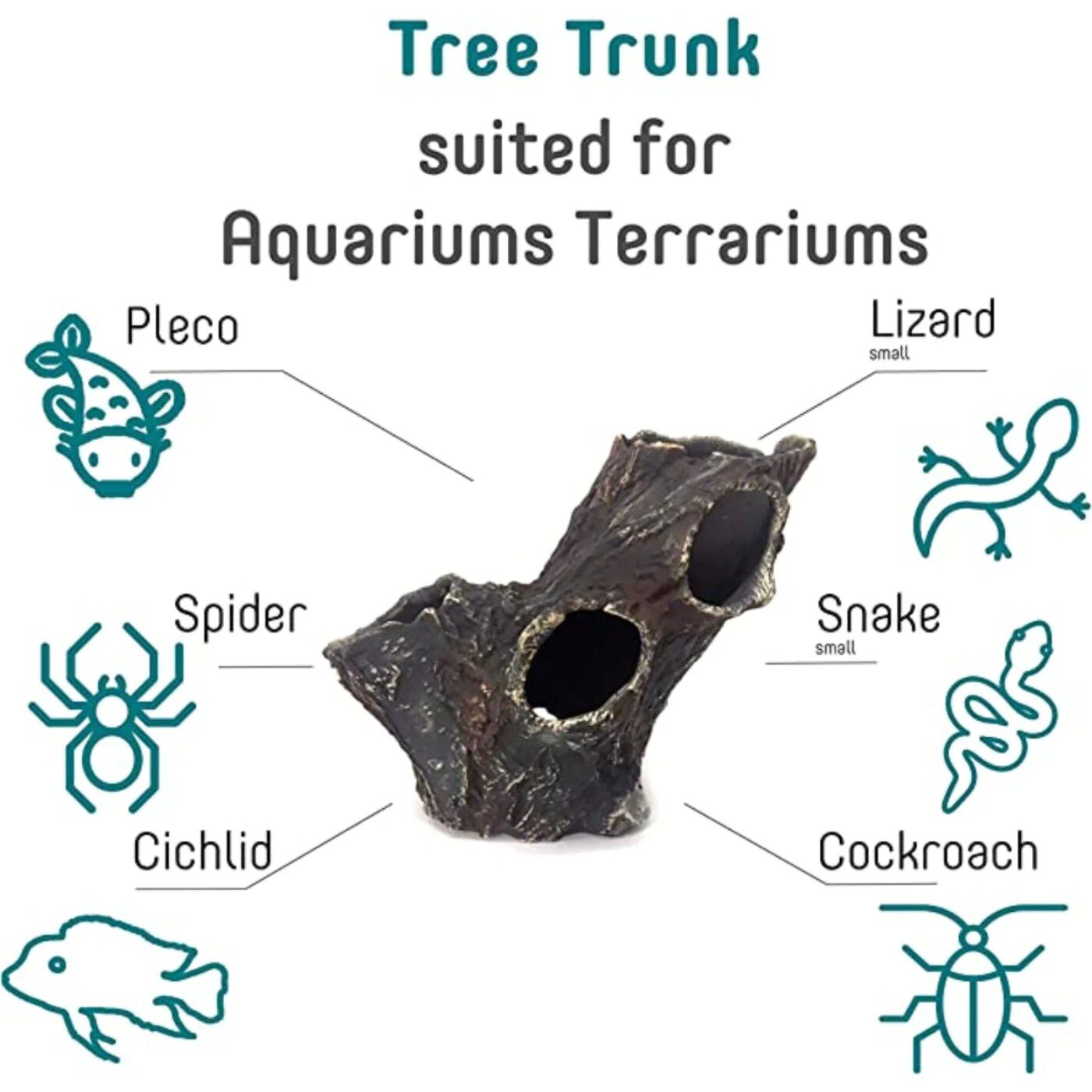 TM Plecoceramics Tronco de árbol cueva para acuarios thumbnail