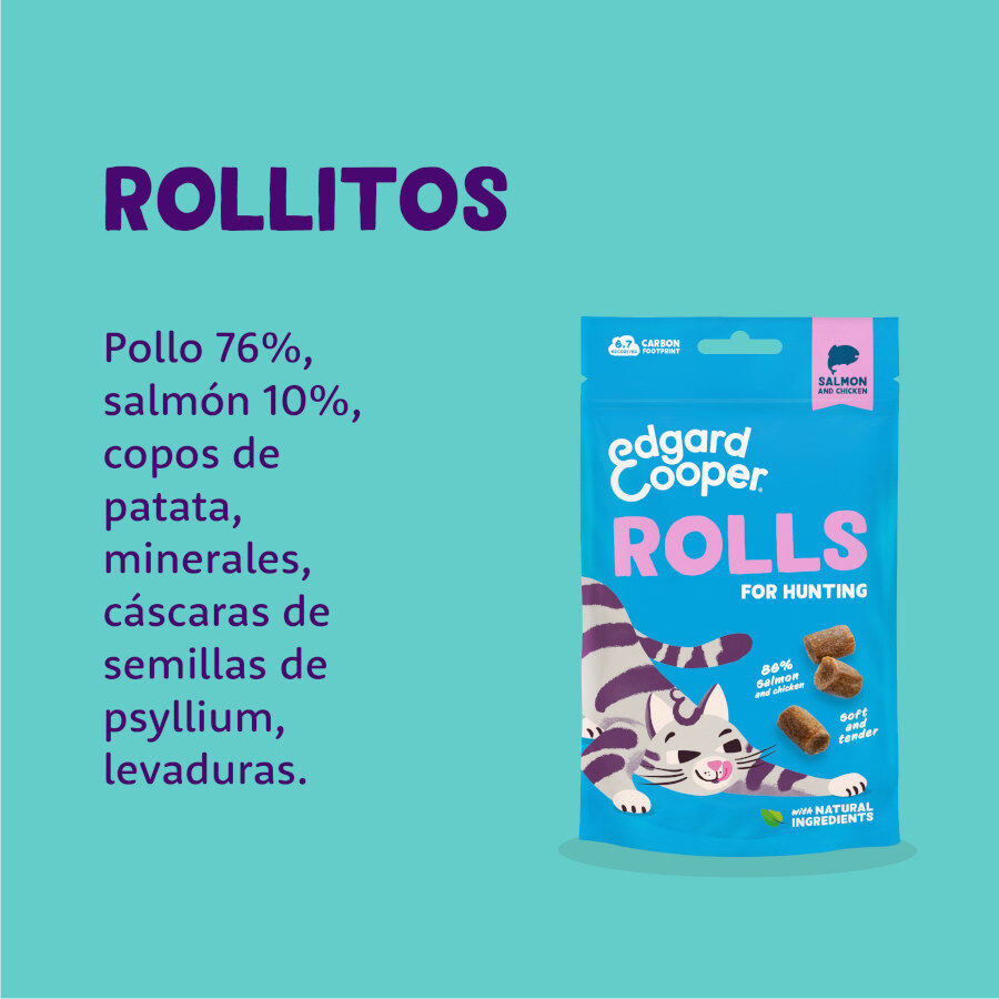 Edgard &amp; Cooper Rollitos Salmón y Pollo para gatos thumbnail