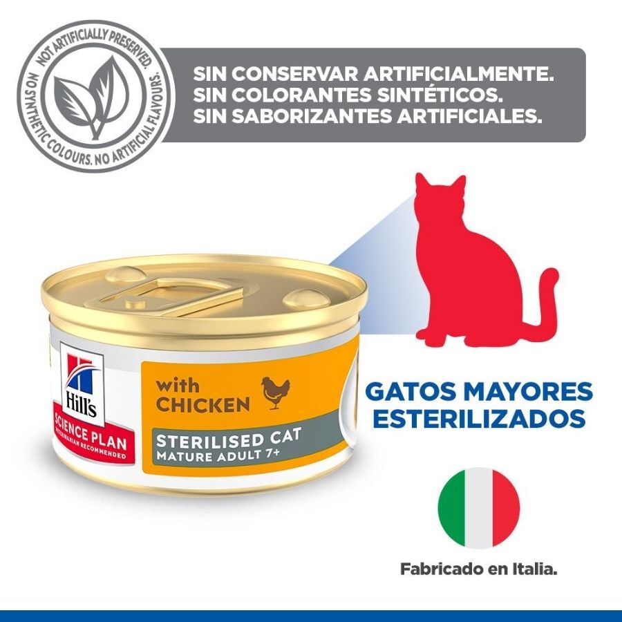 85 g Hill's Science Plan Mature Sterilised Mousse de Pollo para gatos, , large Imagen numero 3