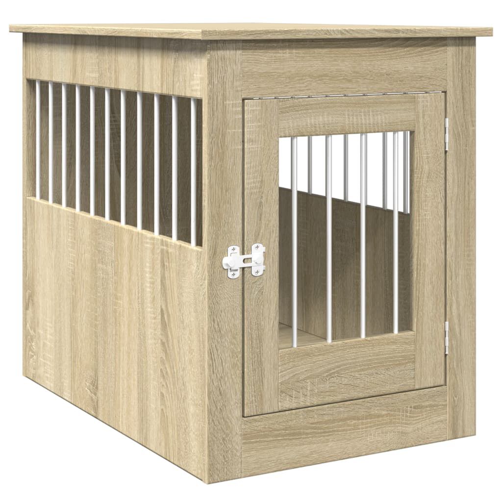vidaXL Jaula para perros madera de ingenier&iacute;a roble Sonoma 55x80x68 cm, , large Imagen numero 1
