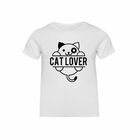 Camiseta niña "Cat lover" color Blanco, , large image number null