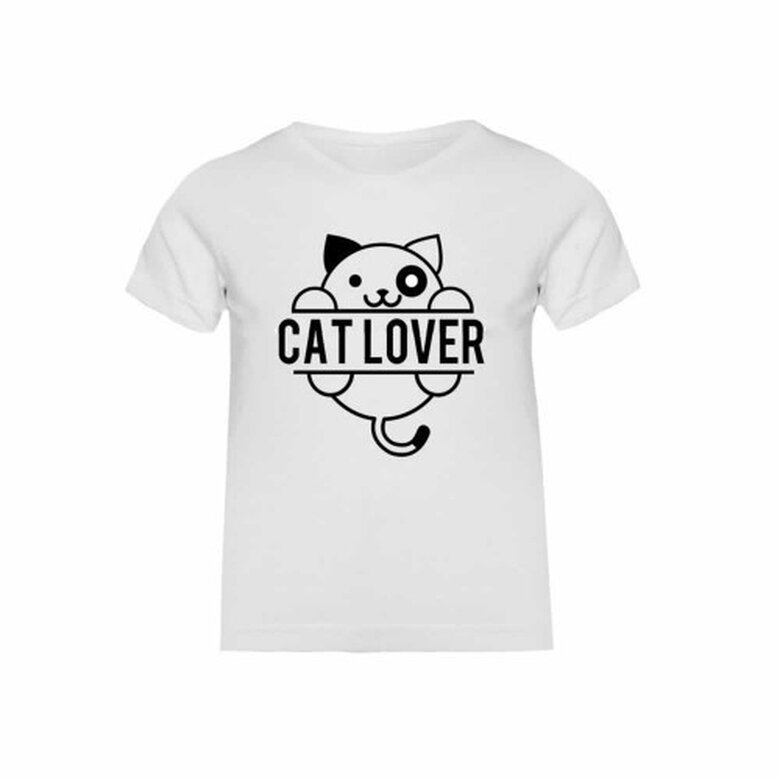 Camiseta niña "Cat lover" color Blanco, , large image number null