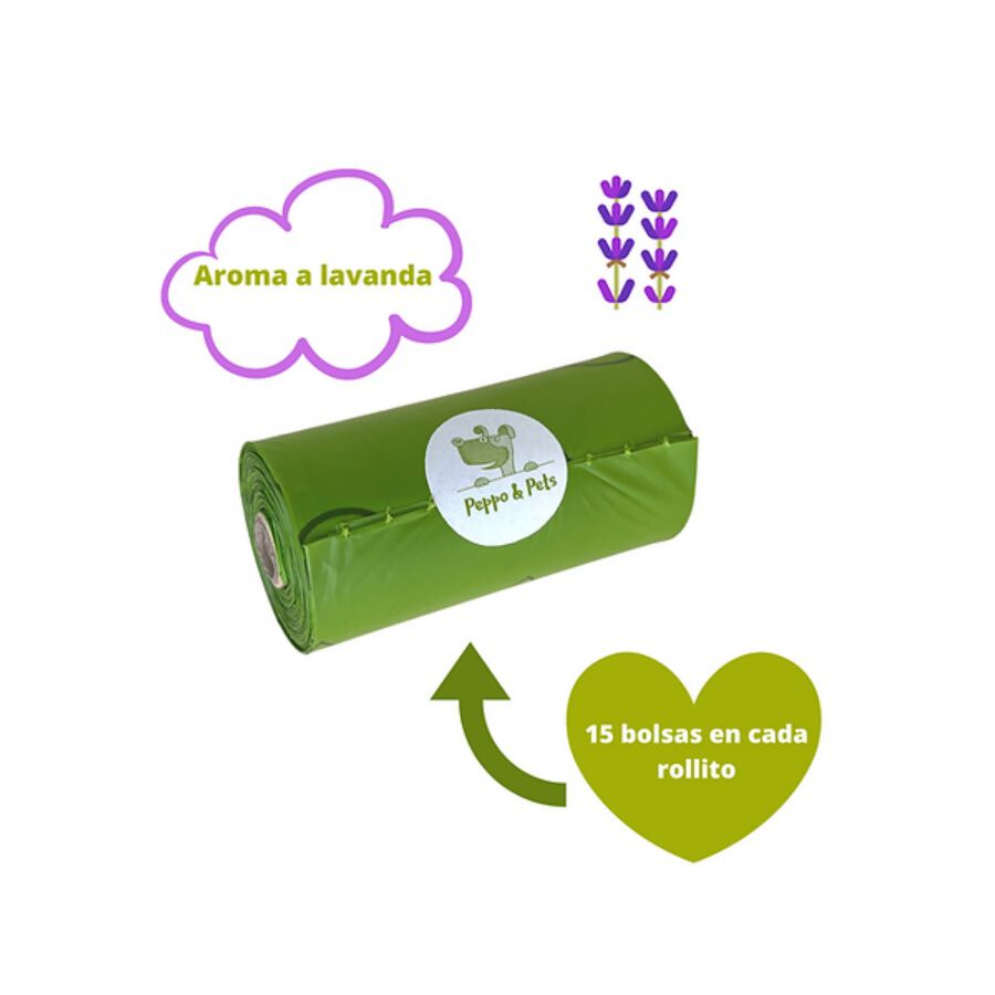 Peppo &amp; Pets Bolsas Biobasadas Lavanda para perros thumbnail