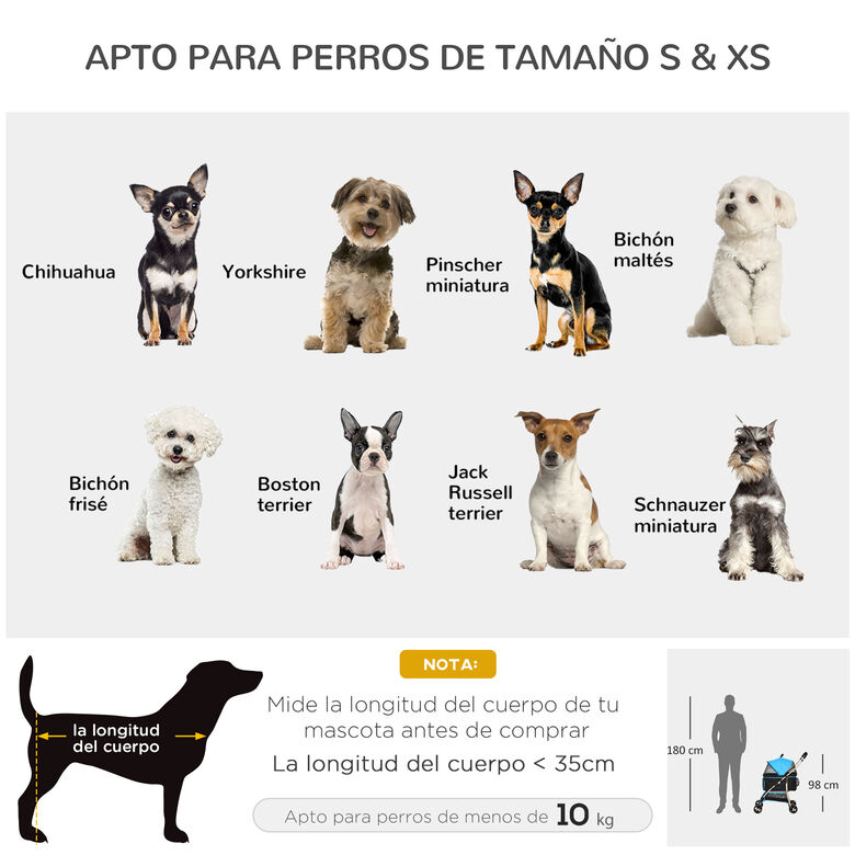 PawHut Cochecito azul 3 en 1 para Mascotas thumbnail