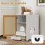 PawHut Arenero para Gatos Blanco y Roble, , large indicador imagen numero 4