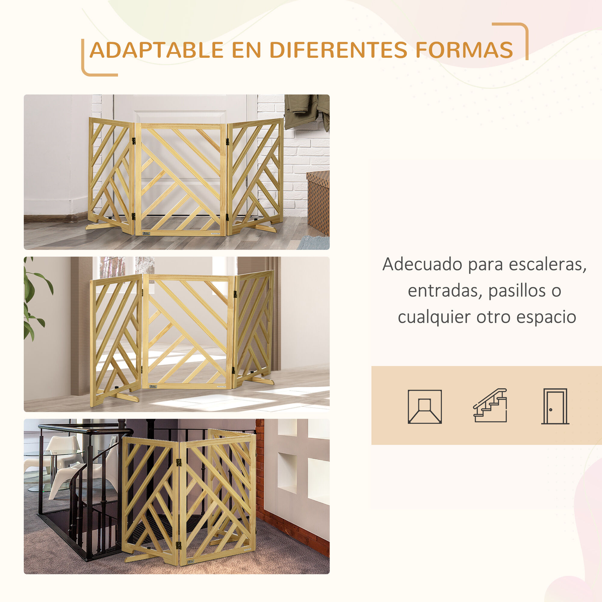 PawHut Barrera de Seguridad Plegable para Perros, , large Imagen numero 5