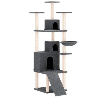 VidalXL Rascador Todo en Uno en Gris Oscuro para Gatos