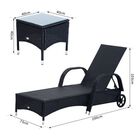 Set de 2 tumbonas y mesa Outsunny color Blanco, , large image number null