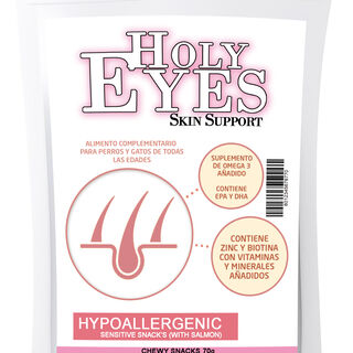 Holy Eyes Skin Support Snack funcional para perros y gatos