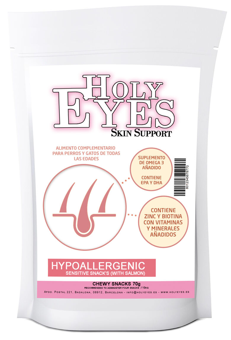 Holy Eyes Skin Support Snack funcional para perros y gatos