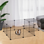 Pawhut valla metálica diy negro para animales pequeños, , large indicador imagen numero 2
