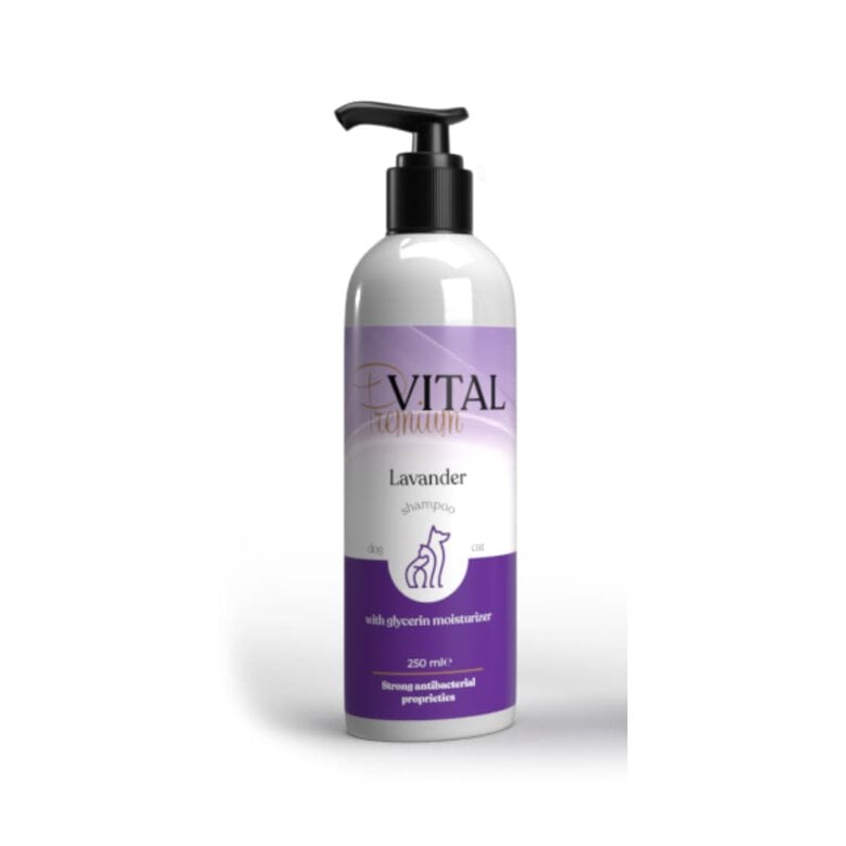 Premium-Vital Champú de Lavanda para Perros y Gatos – Botella x 250 ml