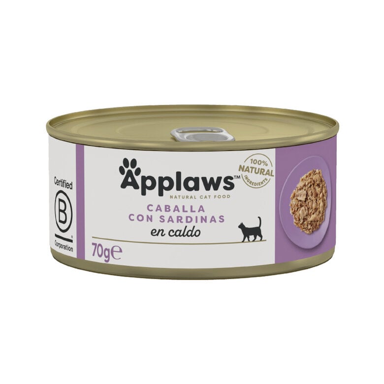 70 g Applaws Caballa y Sardina lata para gatos