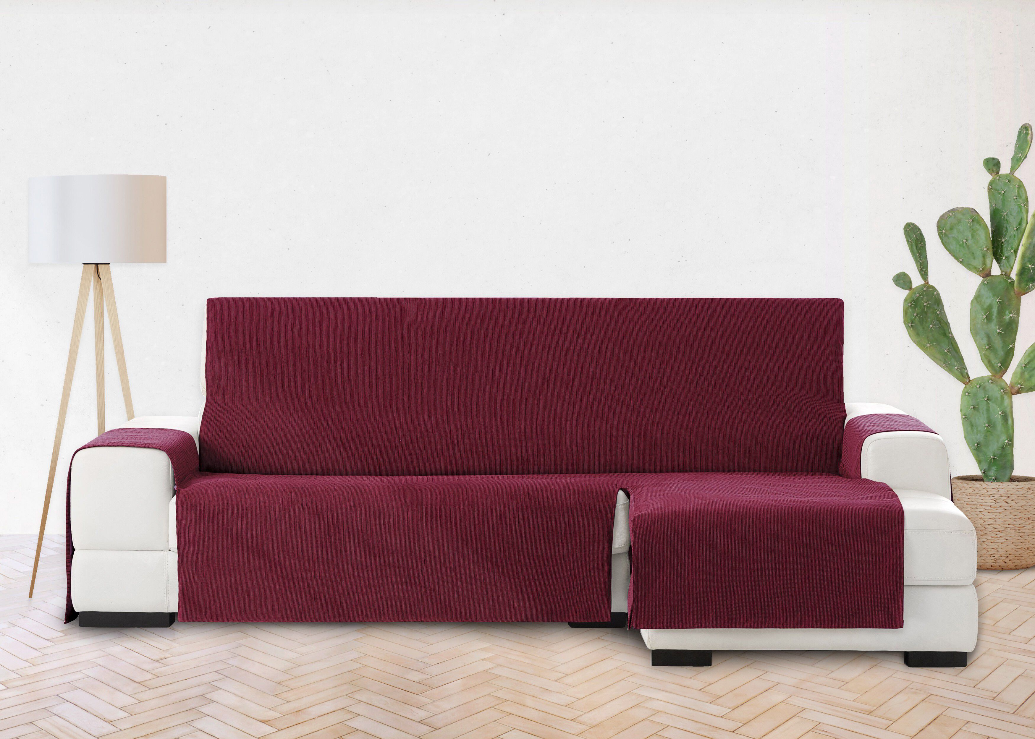Vipalia Protector Funda Chaise Longue Lisa. Cubresofa Chenilla. Dise&ntilde;o Elite. Color Rojo. Chaise Corto Derecha, , large Imagen numero 3
