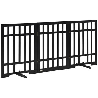PawHut Barrera de Seguridad Plegable para Perros Valla de Madera para perro
