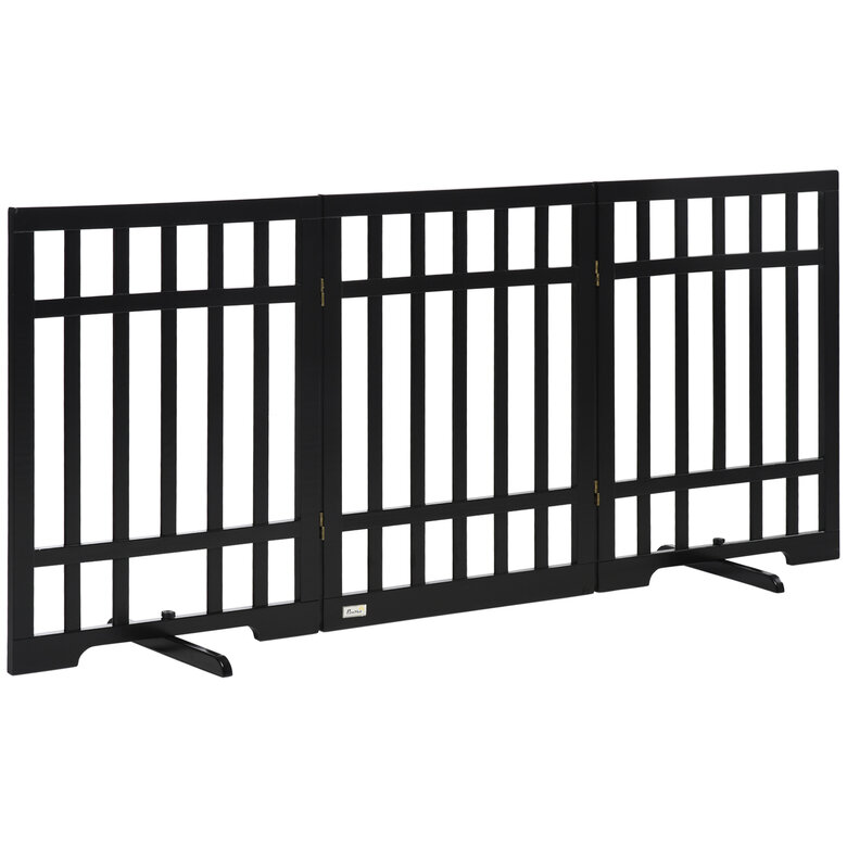 PawHut Barrera de Seguridad Plegable para Perros Valla de Madera