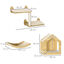 PawHut Estantes para Gatos 3 Piezas Juego de Estantes de Escalada para Gatos Muebles de Pared para Gatos con Caseta Hamaca Plataformas y Poste de Sisal Roble, , large indicador imagen numero 3