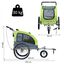 Remolque de bicicleta PawHut para perros color Verde/Negro, , large indicador imagen numero 3