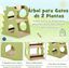 COSTWAY Árbol para Gatos de 2 Niveles, Torre para Gatos en Forma de Dinosaurio, con Bola Rascadora de Sisal y Felpa de Peluche, 4 Agujeros para Explorar, Centro de Actividades para Gatitos, , large indicador imagen numero 4