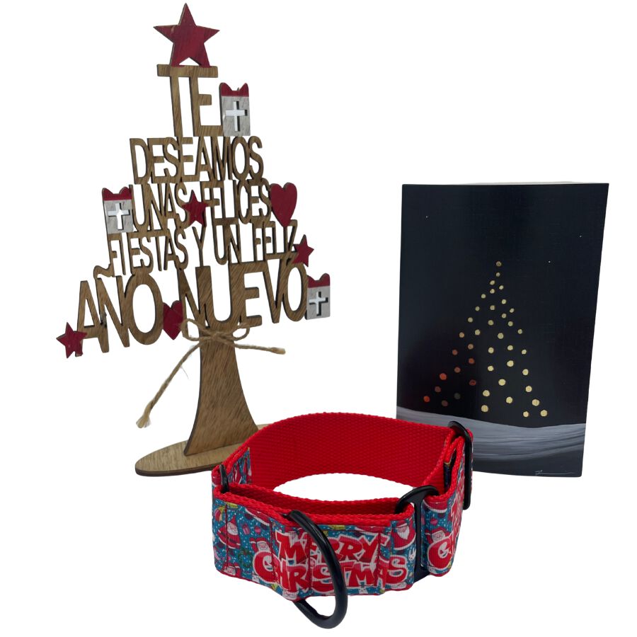 EGV - Collar Martingale Navidad 4 cm ancho, Collar galgo hecho a mano en Espa&ntilde;a (Merry Christmas), , large Imagen numero 9
