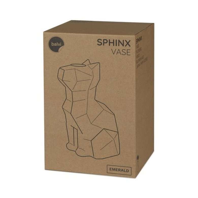 Balvi florero diseño gato Sphinx color esmeralda , , large image number null