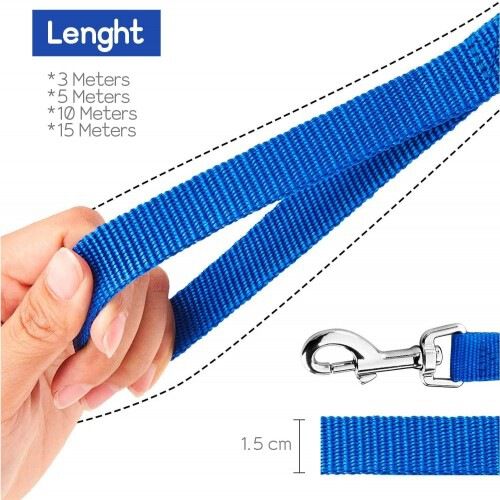 Edipets correa de adiestramiento extensible de nylon azul oscuro para perros, , large Imagen numero 2