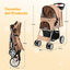 COSTWAY Cochecito para Mascotas Plegable, Cochecito de Mascotas de 4 Ruedas para Gatos/Perros, Carrito para Gatos con Cesta de Almacenamiento para Mascotas, Ventana de Malla, impermeable (Beige), , large indicador imagen numero 5