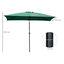 Outsunny Sombrilla de Aluminio 200x300x240 cm Parasol Rectangular de Jardín Inclinable con Manivela y Poste Desmontable para Terraza Piscina Patio Exterior Verde, , large indicador imagen numero 3