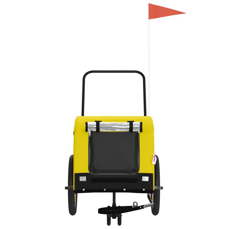 VidaXL Remolque bicicleta amarillo para perros y gatos thumbnail