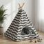 vidaXL Tienda de campa&ntilde;a para mascotas con coj&iacute;n Blanco y gris Cama Casa, , large indicador imagen numero 2