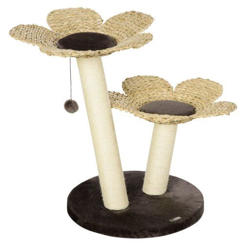 PawHut poste rascador de sisal mediano marr&oacute;n para gatos, , large Imagen numero 1